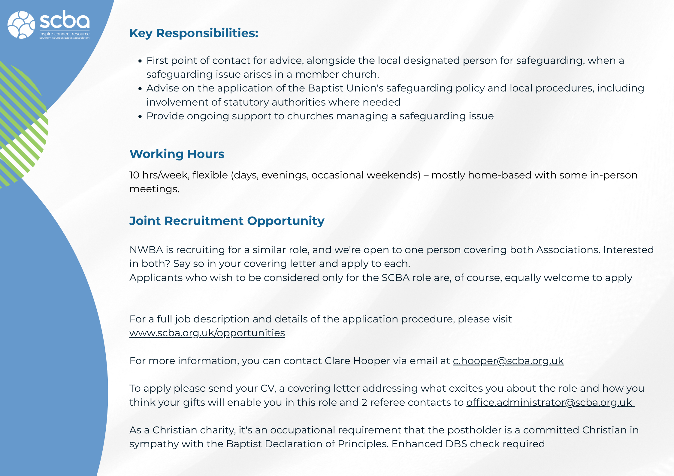 Safeguarding Lead Advert 2