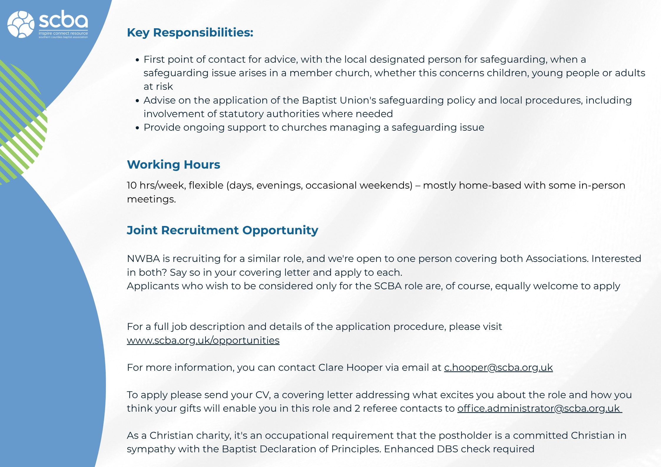 Safeguarding Lead Advert Oct 2